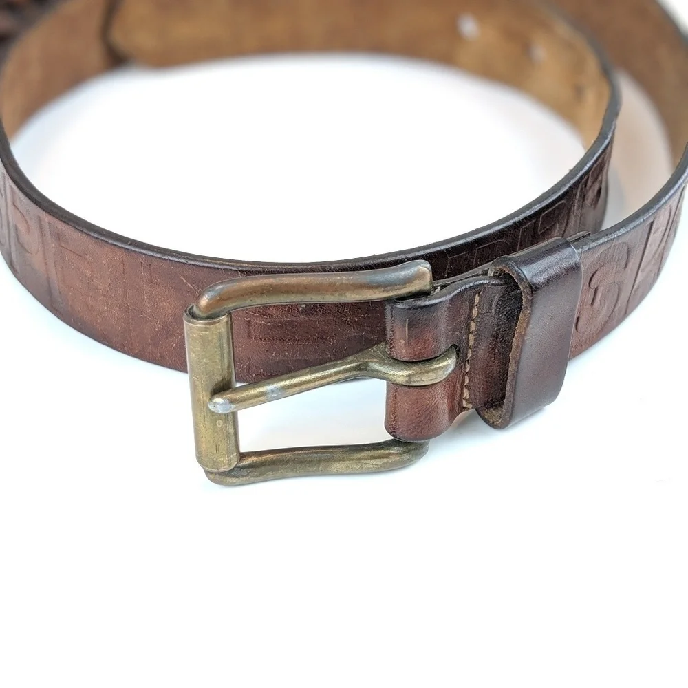 Esprit Vintage Brown Leather Logo Belt‎